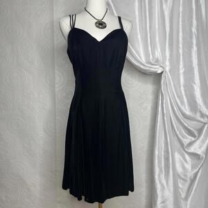 True Vintage Positively Ellyn Black Velvet Dress  Womens 12 Fit & Flare Gothic